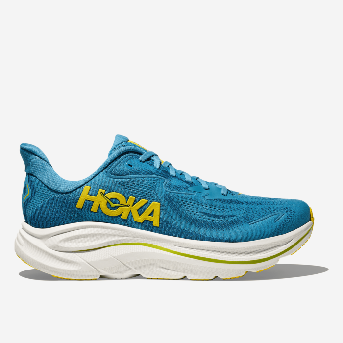 Hoka Clifton 10 Men's Running Shoes (Sp. Blue/Yellow)